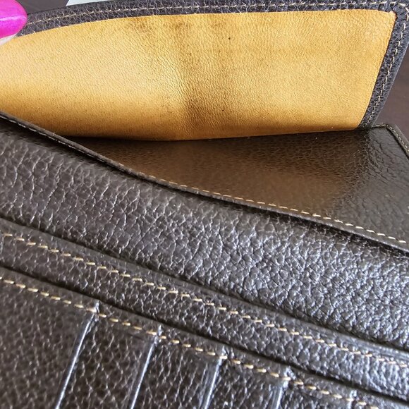 Vintage Gucci Long Leather Wallet w/cc slots ~ EVC ~ 70's/80's - Picture 7 of 14